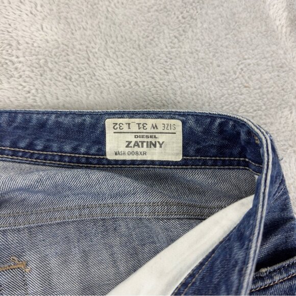 Diesel Men's Size 31x32 Zatiny Button Fly Flared Denim Jeans Made in Tunisia - Picture 2 of 12